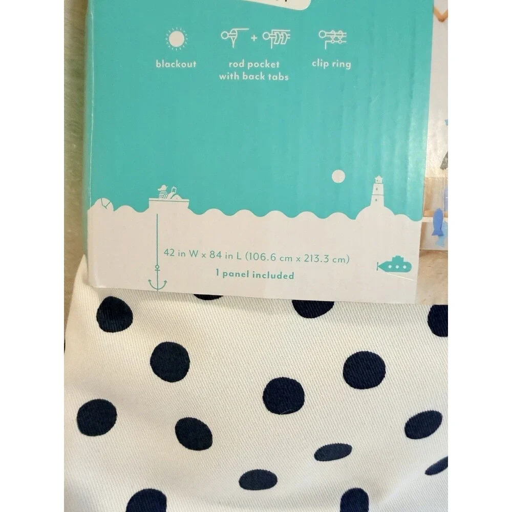 Pillowfort™ Dot Kids Blackout Window Curtain Panel Navy 42